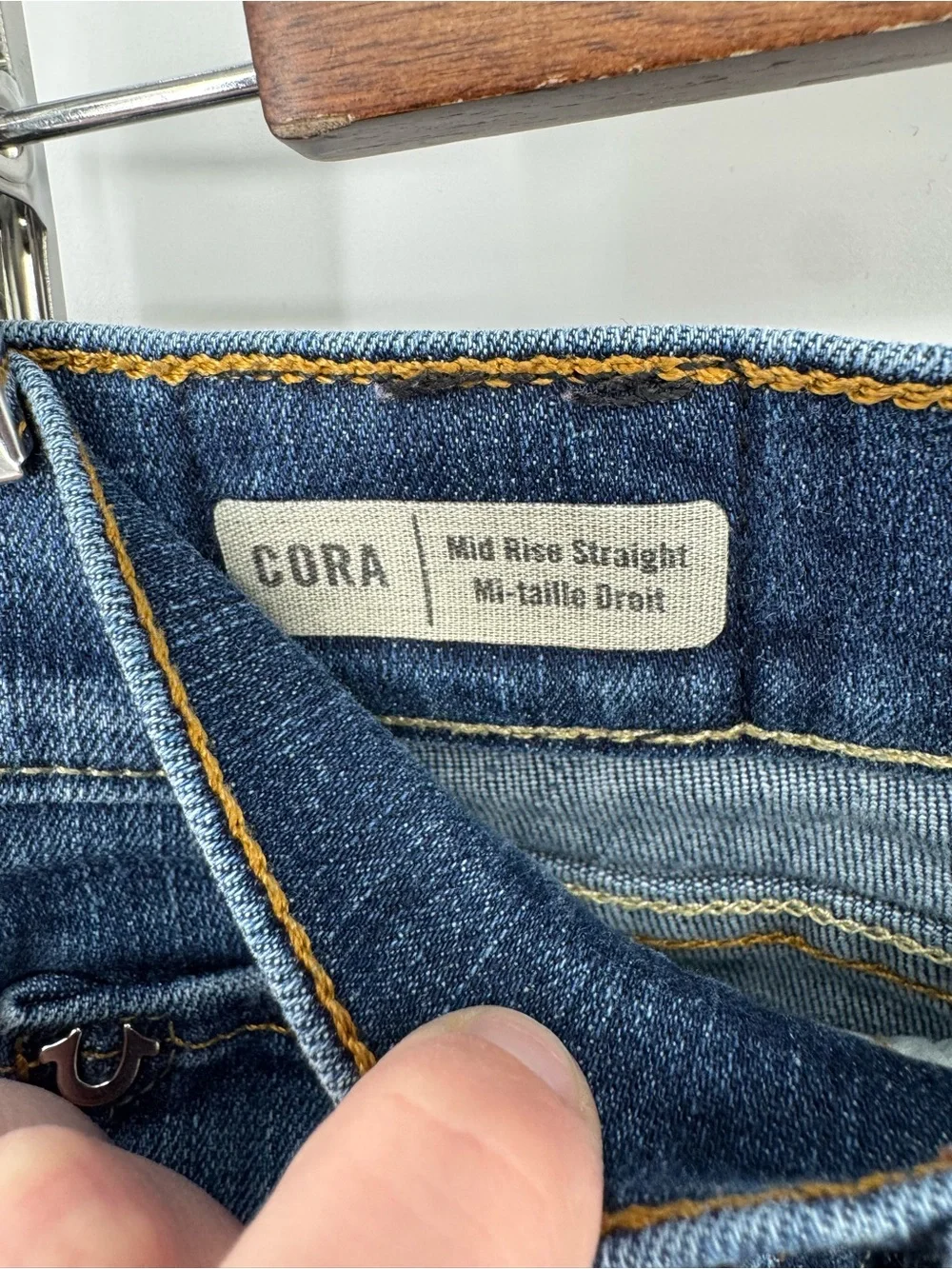 True Religion Women's Cora Mid Rise Straight Jeans Flip Pocket Y2K Cowgirl SZ 26